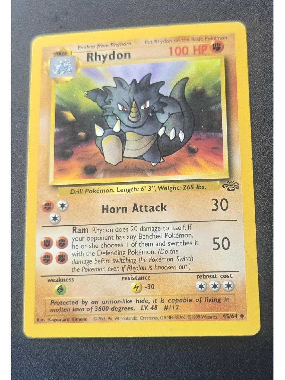 1999 Rhydon Vintage Pokemon 45/64